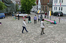 Bluemteppich auf dem Naumburegr Marktplatz (Foto: Karl-Franz Thiede)